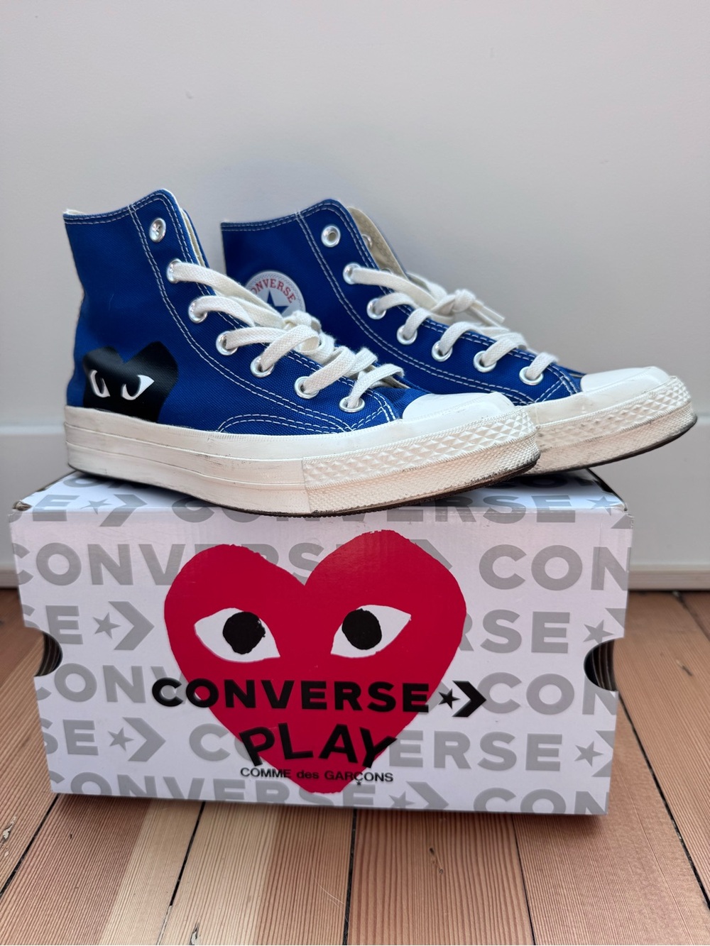 CDG Play Converse All Star ‘70 Hi in Blue Quartz/Egret/Black with box M5.5 W 7.5